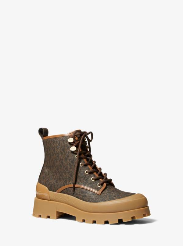Damske Bojové topánky Michael Kors Payton Logo Hnede - Topanky Michael Kors Akcia | ZPAEX-3714
